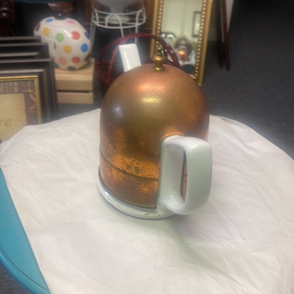 Baker, Hart & Stuart Teapot with Vintage PorcelainCopper 1970s - Picture 3 of 3
